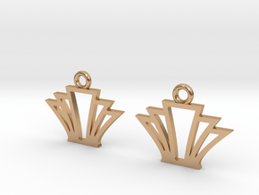 Squared palm [Earrings] in Polished Bronze