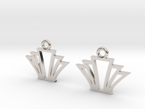 Squared palm [Earrings] in Rhodium Plated Brass