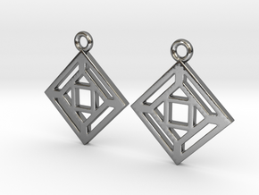 Squares'n arrows [Earrings] in Polished Silver
