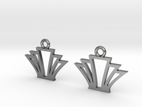 Squared palm [Earrings] in Polished Silver