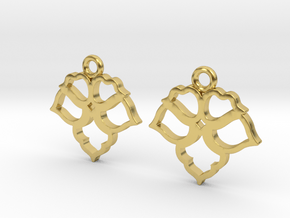 Art Deco Flower [Earrings] in Polished Brass