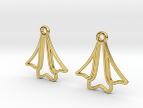 Bell flower [Earrings] in Polished Brass