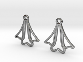 Bell flower [Earrings] in Polished Silver