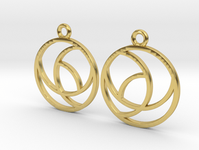 Circle flower [Earrings] in Polished Brass