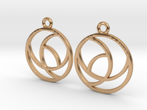 Circle flower [Earrings] in Polished Bronze
