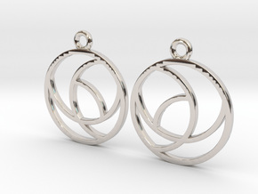 Circle flower [Earrings] in Rhodium Plated Brass