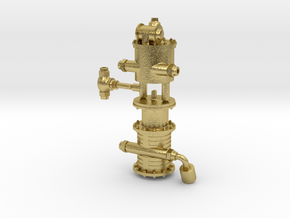 G Scale Single Cylinder Air Pump Kit in Natural Brass