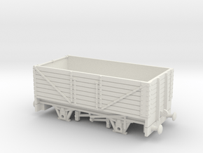 HO/OO scale 7-plank wagon low buffers v1 chain in White Natural Versatile Plastic