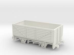 HO/OO scale 7-plank wagon low buffers v2 chain in White Natural Versatile Plastic