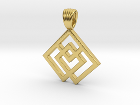 Squares [pendant] in Polished Brass