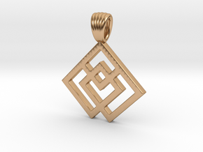 Squares [pendant] in Polished Bronze