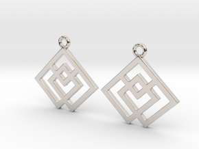 Squares [Earrings] in Rhodium Plated Brass