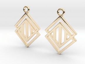 Squares'n hatches [Earrings] in 14k Gold Plated Brass
