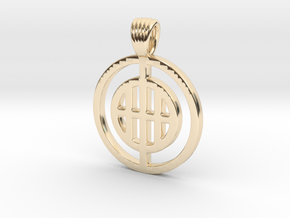 Barred circles [Pendant] in 14K Yellow Gold