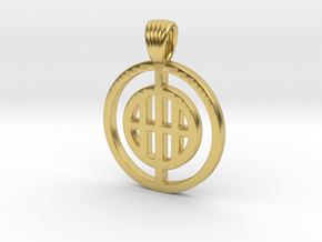 Barred circles [Pendant] in Polished Brass
