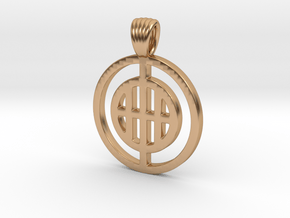 Barred circles [Pendant] in Polished Bronze