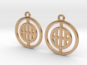 Barred circles [Earrings] in Polished Bronze