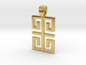 Greek style shape [Pendant] in Polished Brass