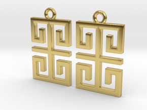 Greek style shape [Earrings] in Polished Brass