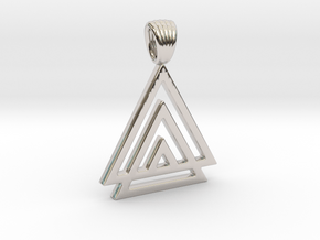 Three-tri [Pendant] in Rhodium Plated Brass