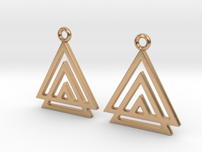 Three-tri [Earrings] in Polished Bronze