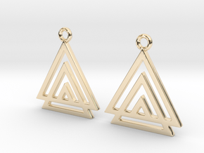 Three-tri [Earrings] in 14k Gold Plated Brass