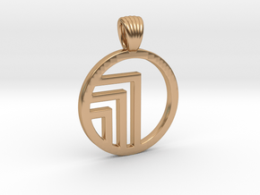 Circle'n angles [Pendant] in Polished Bronze