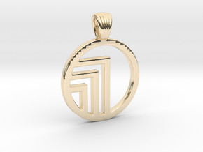 Circle'n angles [Pendant] in 14k Gold Plated Brass