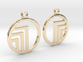 Circle'n angles [Earrings] in 14K Yellow Gold