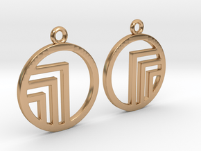 Circle'n angles [Earrings] in Polished Bronze