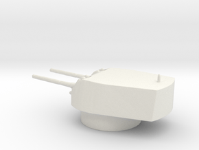 1/400 Scale British 6 Inch Twin Gun in White Natural Versatile Plastic