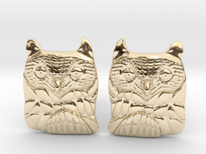 Owl Cufflinks in 14k Gold Plated Brass