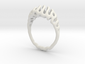 Ring Reaction Diffusion   (Size 52, 16.6mm) in White Natural Versatile Plastic