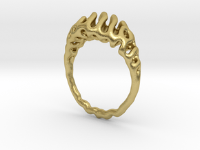 Ring Reaction Diffusion   (Size 52, 16.6mm) in Natural Brass