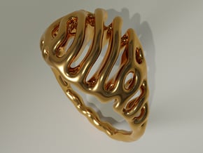 Ring Reaction Diffusion   (Size 52, 16.6mm) in Polished Bronze