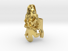 Harley Ring - Hyena Half (Attached Hat 1.0) in Polished Brass: 10.75 / 63.375