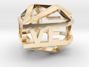 Heart Diamond Pendant - LOVE in 14k Gold Plated Brass