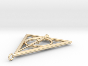 Deathly Hallows Pendant with Harry Potters's Wand  in 14K Yellow Gold