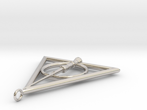 Deathly Hallows Pendant with Harry Potters's Wand  in Platinum