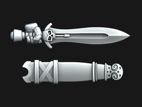 Greek Swords & Scabbards - Skull (Short version) in Tan Fine Detail Plastic: Medium