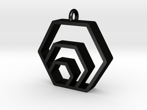 hex logo pendant in Matte Black Steel