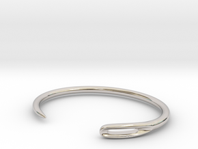 Needle Cuff in Rhodium Plated Brass: Extra Small