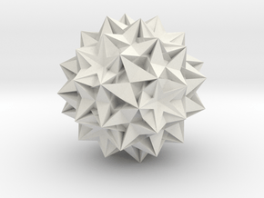 10. Great Dirhombicosidodecahedron - 1 Inch in White Natural Versatile Plastic