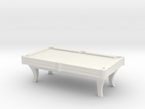Pool Table 01. 1:18 Scale in White Natural Versatile Plastic