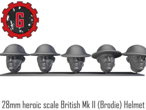 28mm heroic scale brodie helmets in Tan Fine Detail Plastic: Small