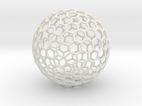 Goldberg [3,2] Sphere, 1.5 mm wires in White Natural Versatile Plastic