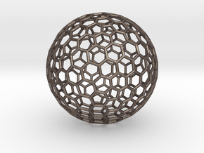 Goldberg [3,2] Sphere, 1.5 mm wires in Polished Bronzed-Silver Steel