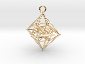 The 6th 4D Platonic Hypersolid - 24 Cell Octaplex in 14K Yellow Gold