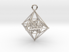 The 6th 4D Platonic Hypersolid - 24 Cell Octaplex in Rhodium Plated Brass