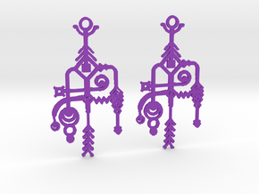  Lightweight Recycled Gateway Earrings  in Purple Processed Versatile Plastic
